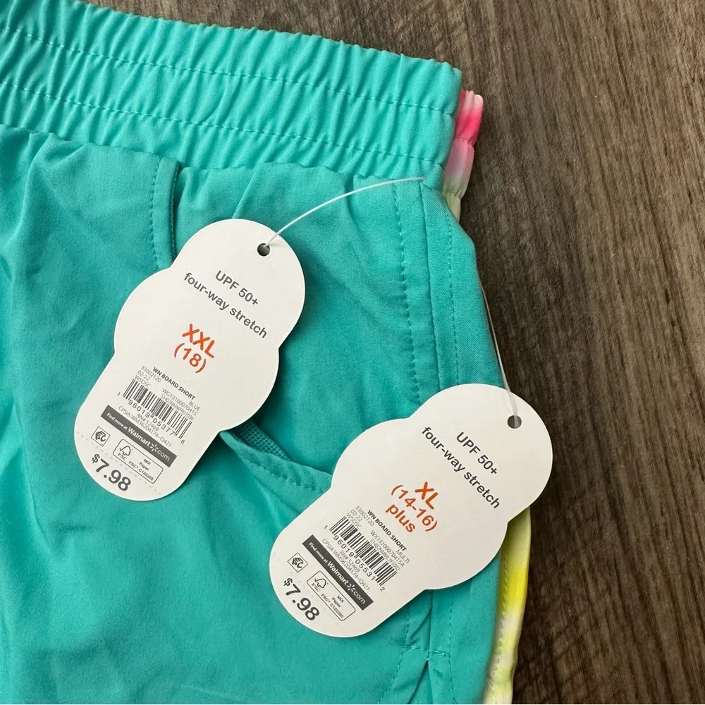 Wonder Nation UPF 50+ 4-way Stretch Girls Shorts Size XL/XXL Bundle of 2